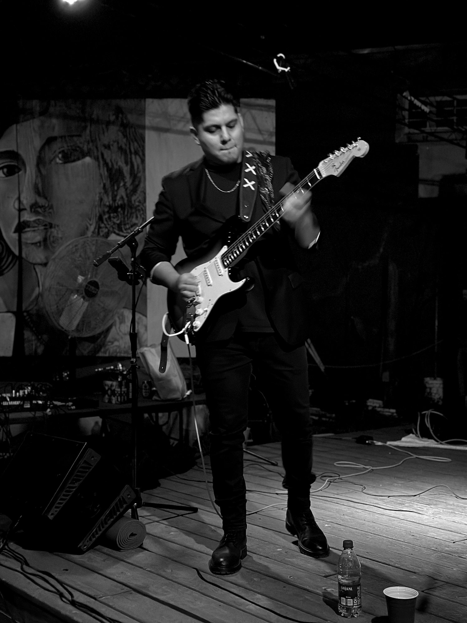 Jason Cuellar on stage with Telecaster